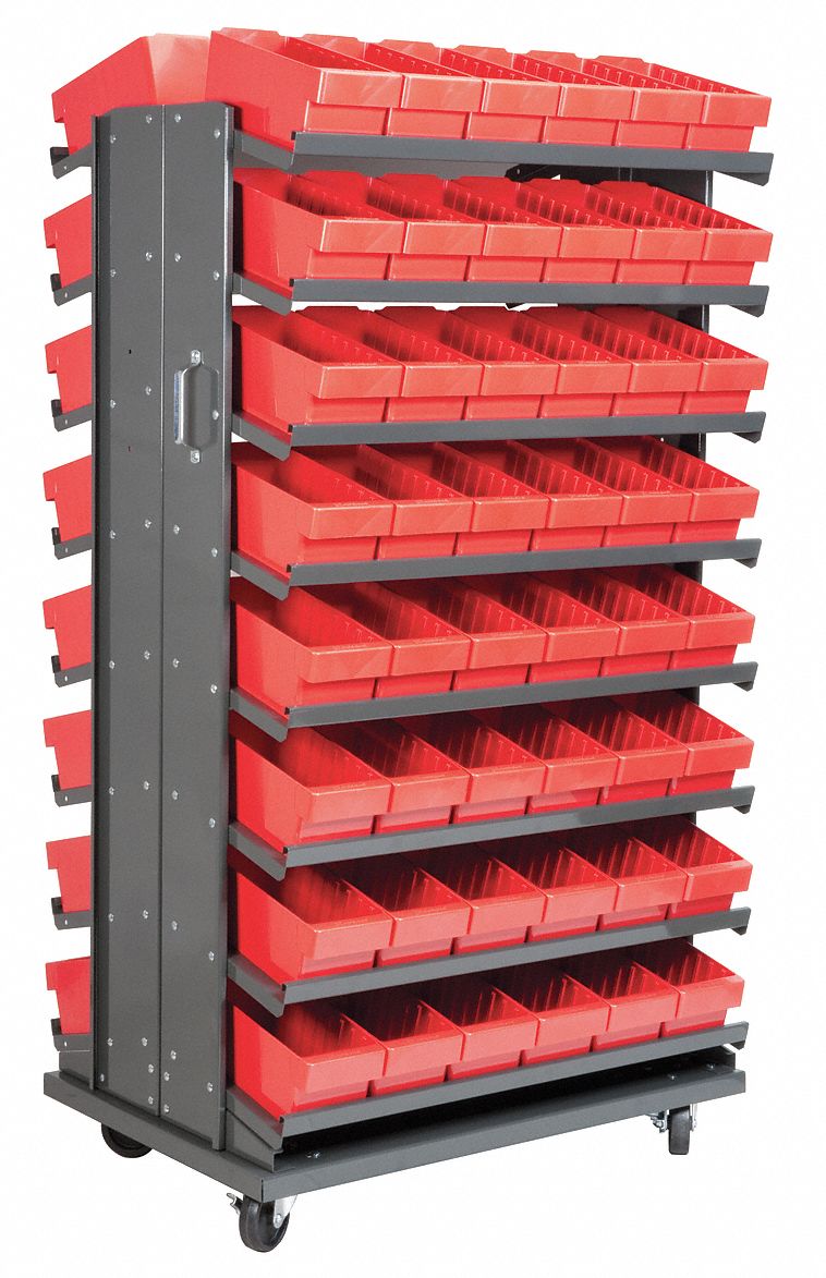 AKROMILS Steel Pick Rack with 96 Bins, 36 3/4 inW x 24 inD x 60 1/4