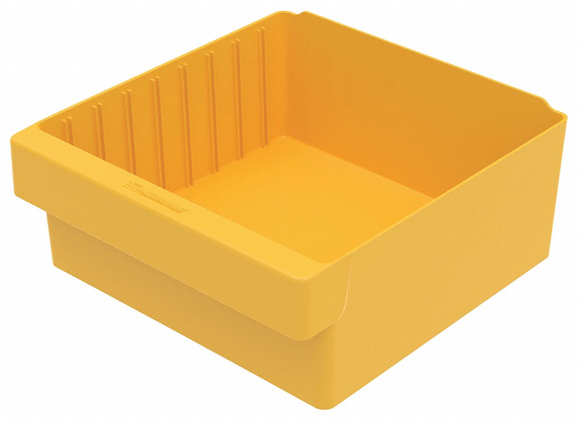 Drawer Bin,11-5/8x11-1/8x4-5/8 In,Yellow