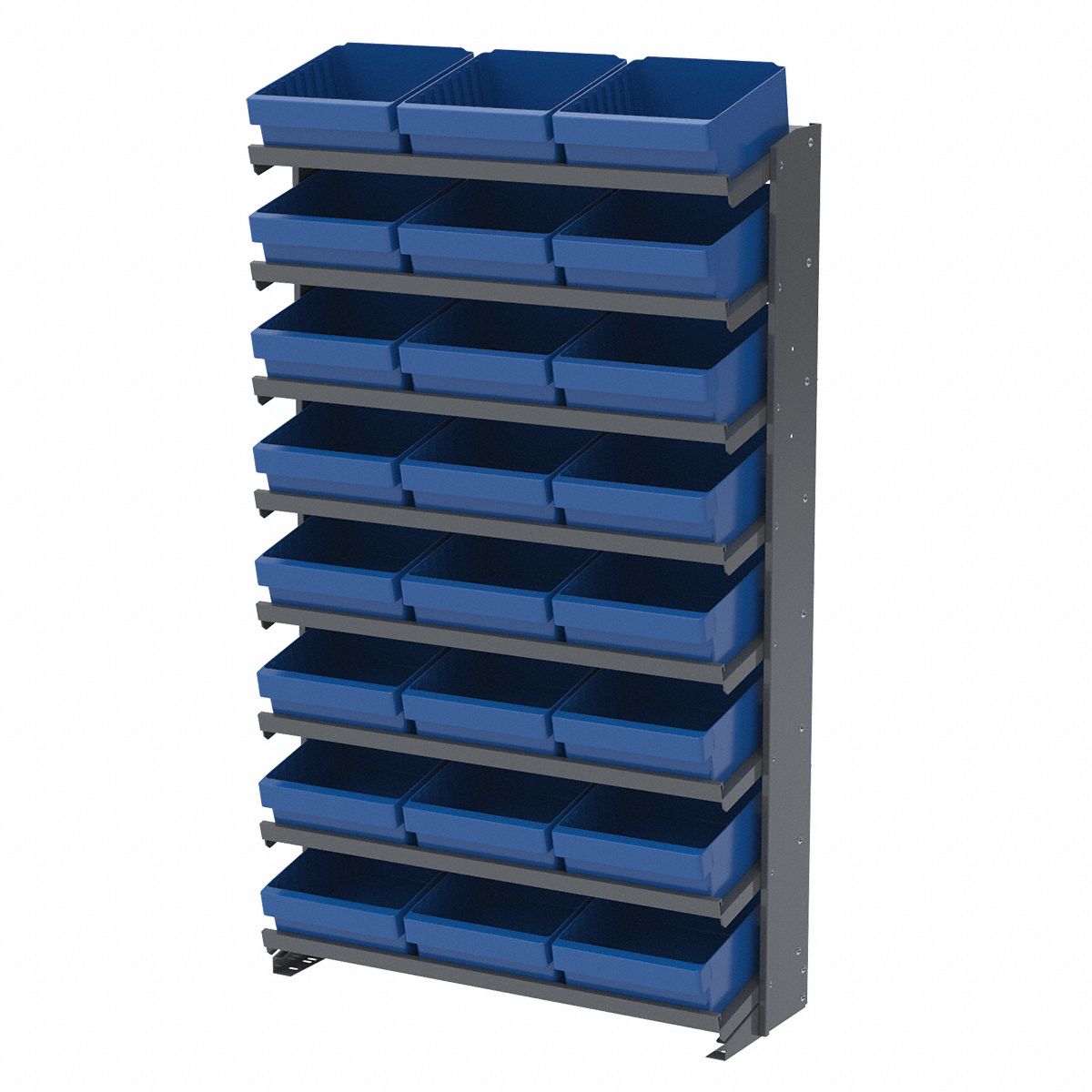 AKROMILS Drawer Bin 12 in Overall Lg, 11 1/8 in x 4 5/8 in, Blue, Stackable, 25 lb Load