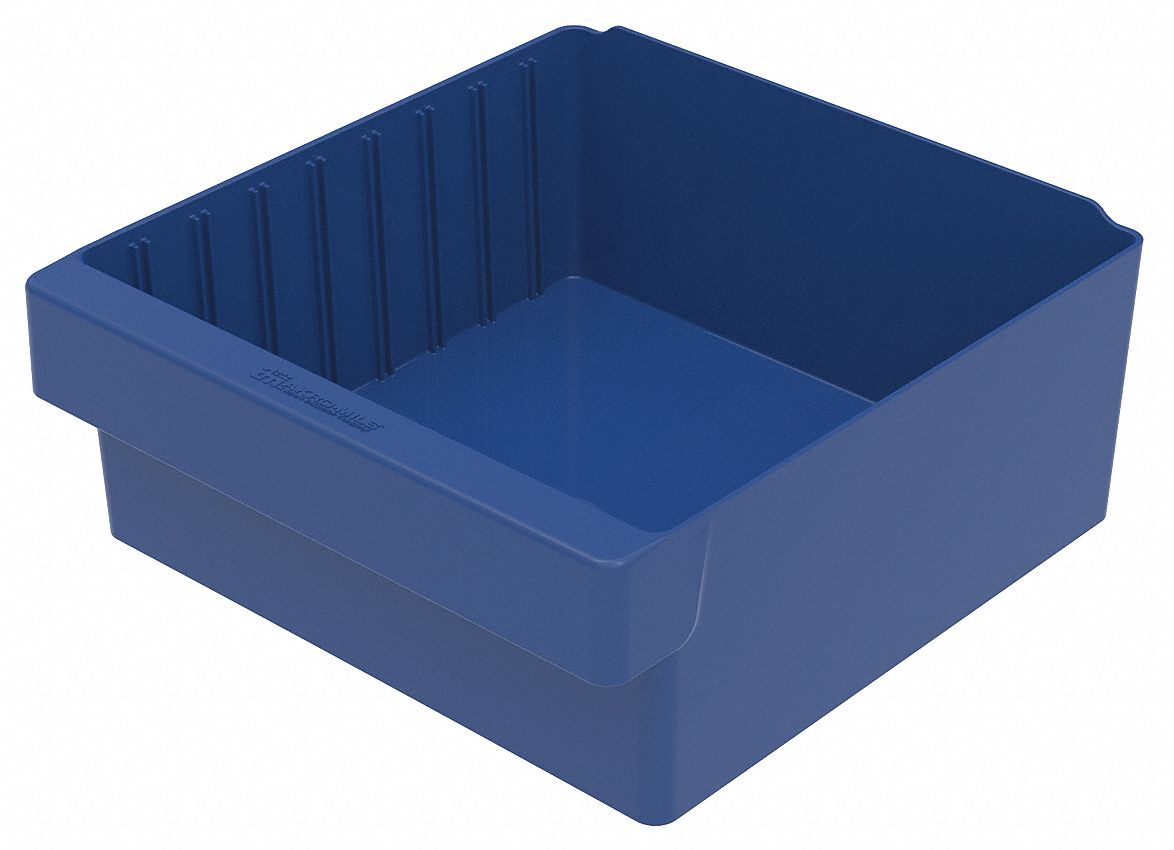 Drawer Bin,11-5/8x11-1/8x4-5/8 In,Blue