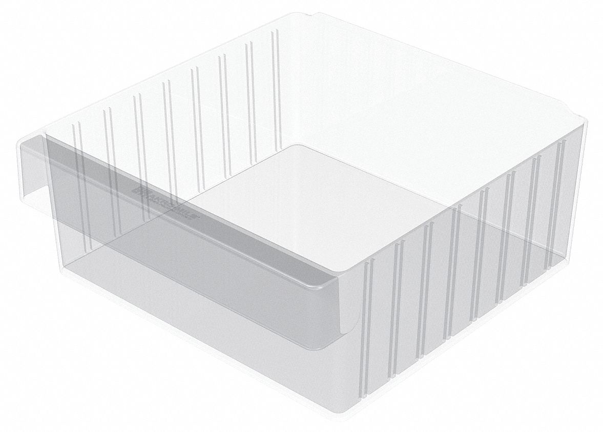 Drawer Bin,11-5/8x11-1/8x4-5/8 In,Clear