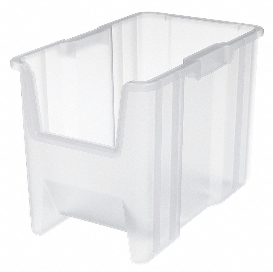 AKRO-MILS Stacking Bin, Clear, 12 1/2 inH x 17 1/2 inL x 10 7/8 inW ...