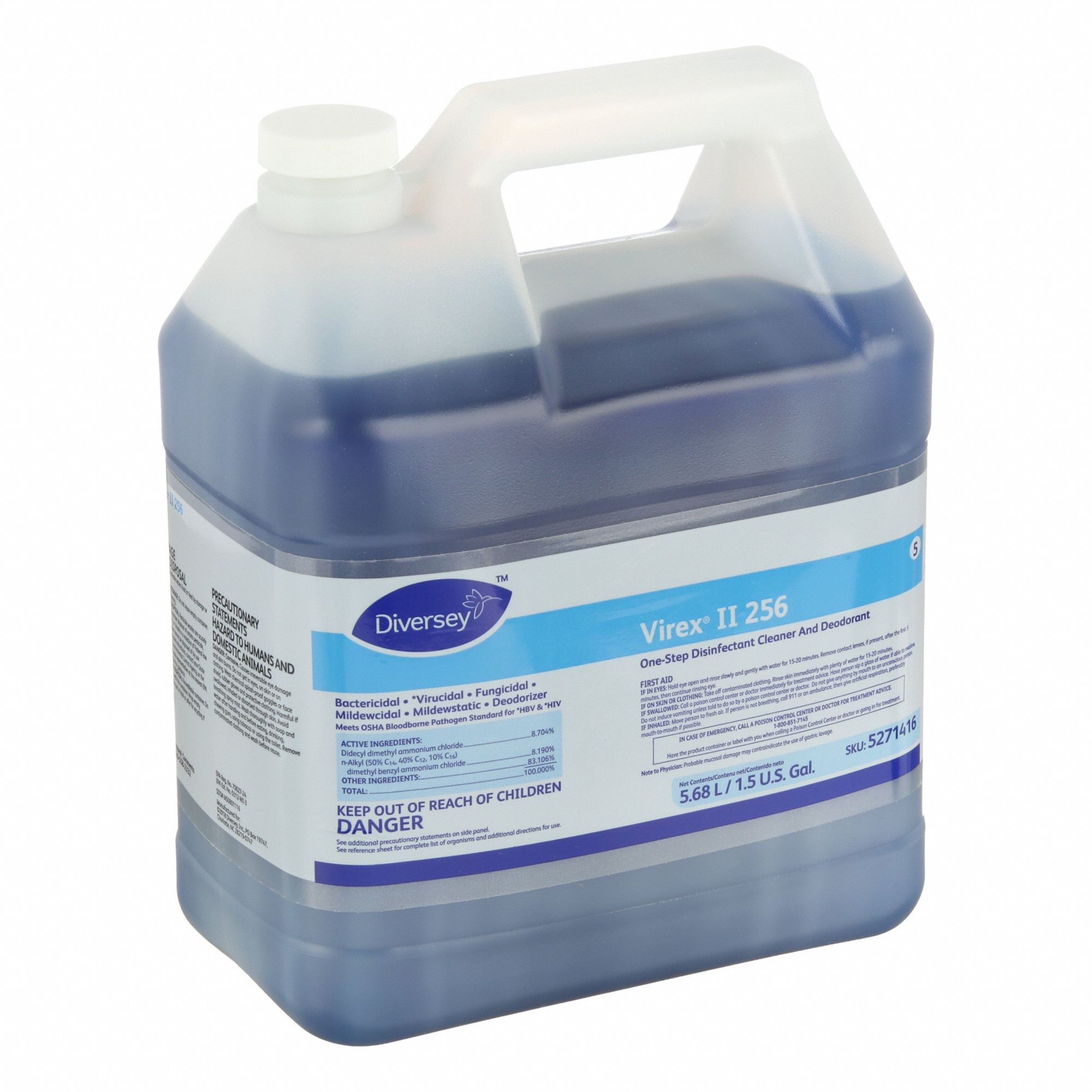 DIVERSEY, Virex® II 256, 5, Deodorizing Cleaner and Disinfectant