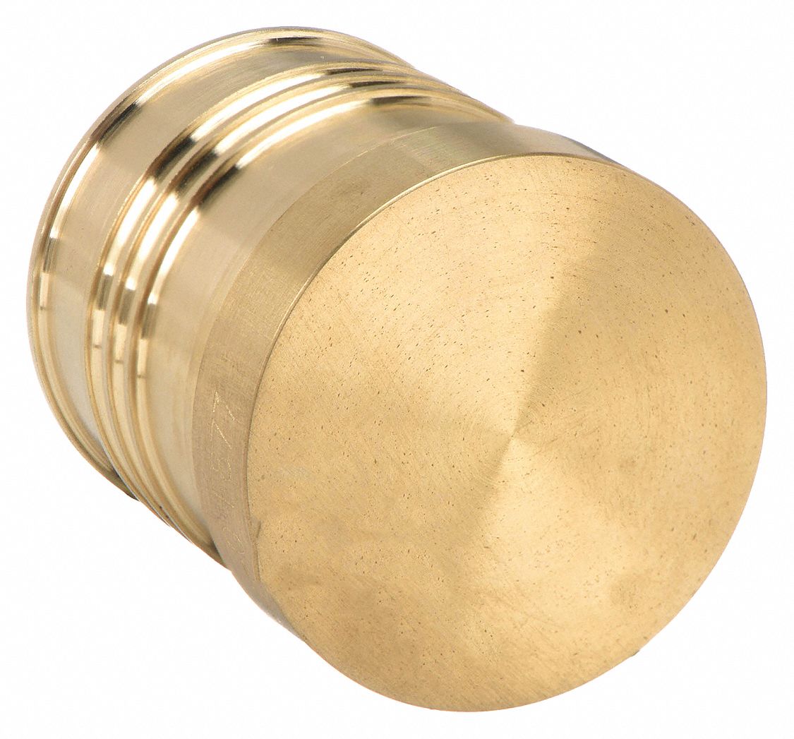 PLUG: BRASS, BARBED, FOR 1¼ IN TUBE INSIDE DIAMETER, 1 13/32 IN OVERALL LG, 1¼ IN