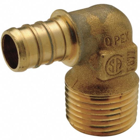 ZURN PEX Low Lead Brass Elbow, 90 Degrees, PEX x MNPT Connection Type