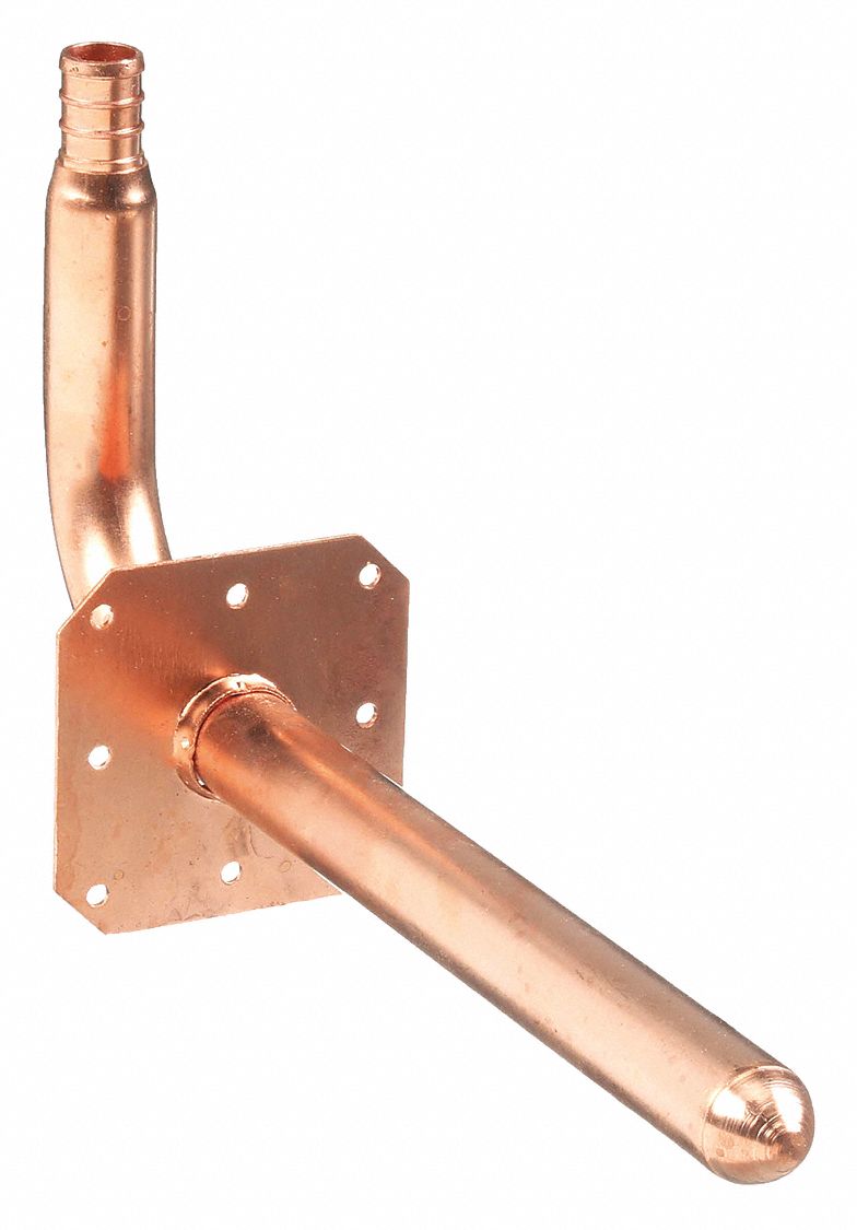 Barbed Fitting Adapter: 1/2 in ID Size, Barbed x Barbed, Copper, Crimp