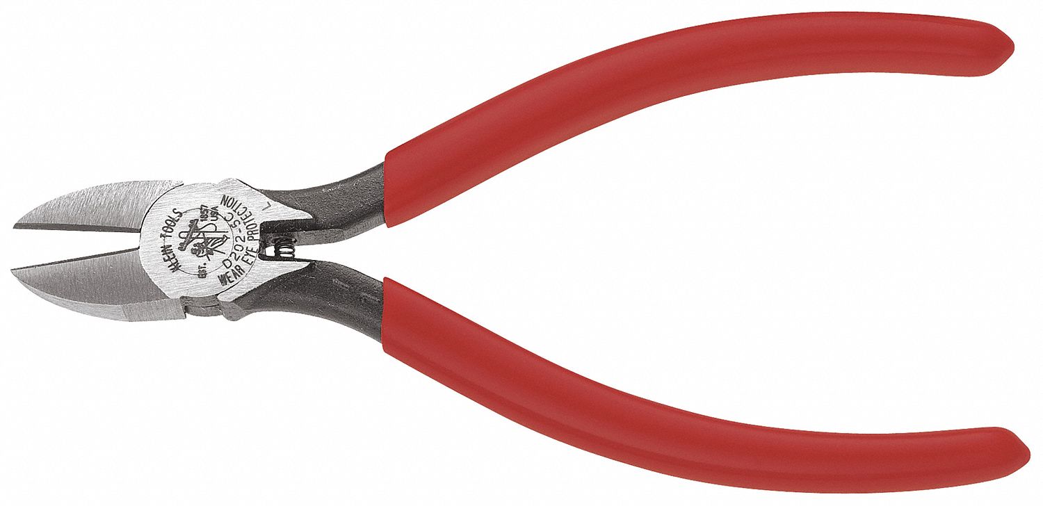 KLEIN TOOLS Precision Diagonal Cutting Plier Std, Oval, 6 1/8 in Overall Lg, 7/8 in Jaw Lg, 3/4