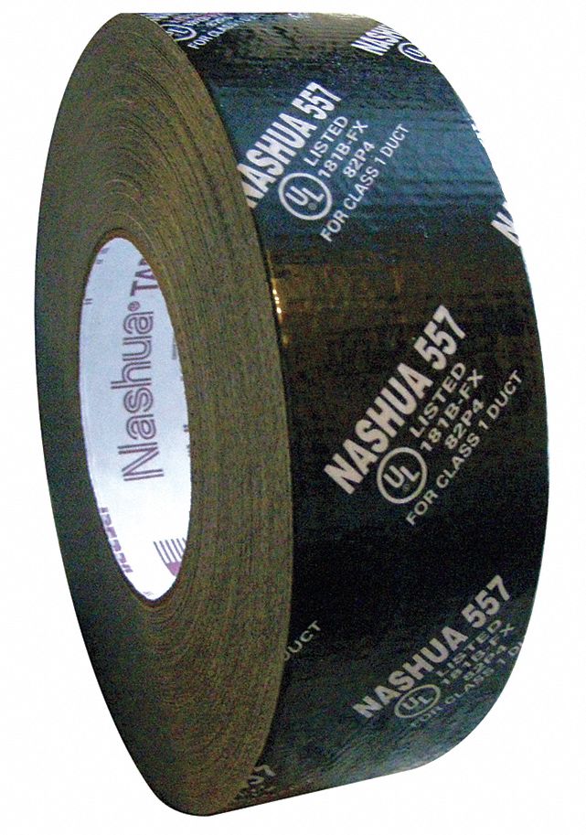 Duct Tape: UL-Printed, Nashua, 557, Heavy Duty, 1 7/8 in x 60 yd, Black,  Pack Qty: 1