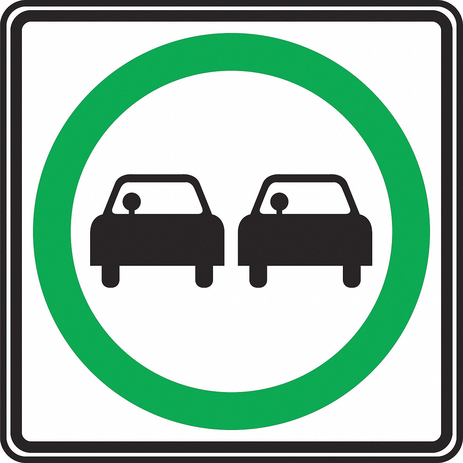 PASSING PERMITTED TRAFFIC SIGN, HIGH-INTENSITY/REFLECTIVE, 24 X 24 IN, ALUMINUM