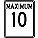 SPEED LIMIT/MAX 10 KPH SIGN, ENGINEER-GRADE/REFLECTIVE, WHITE/BLACK, 24 X 30 IN, ALUMINUM
