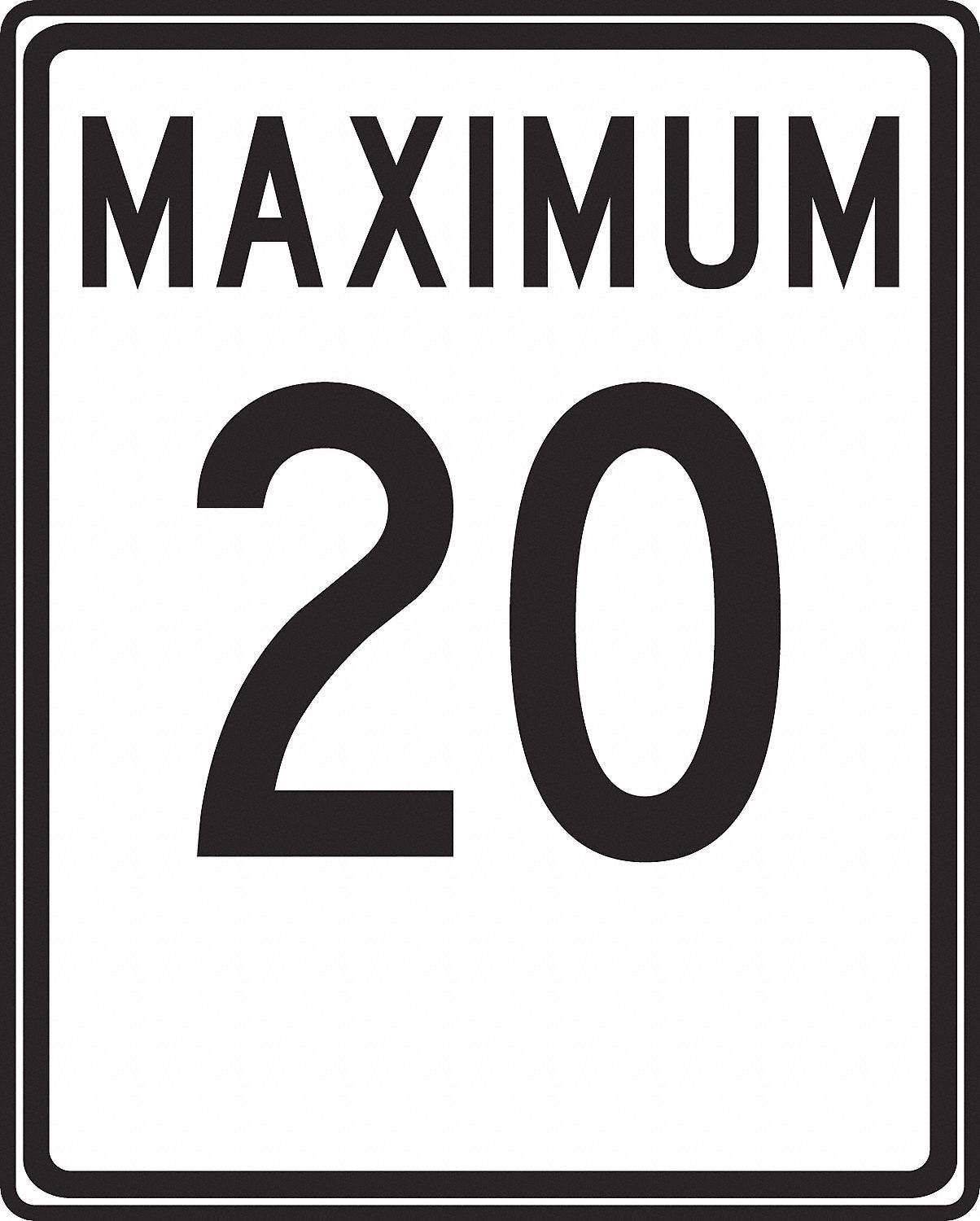 ACCUFORM SIGNS SPEED LIMIT/MAX 20 KPH SIGN, REFLECTIVE/HIGH