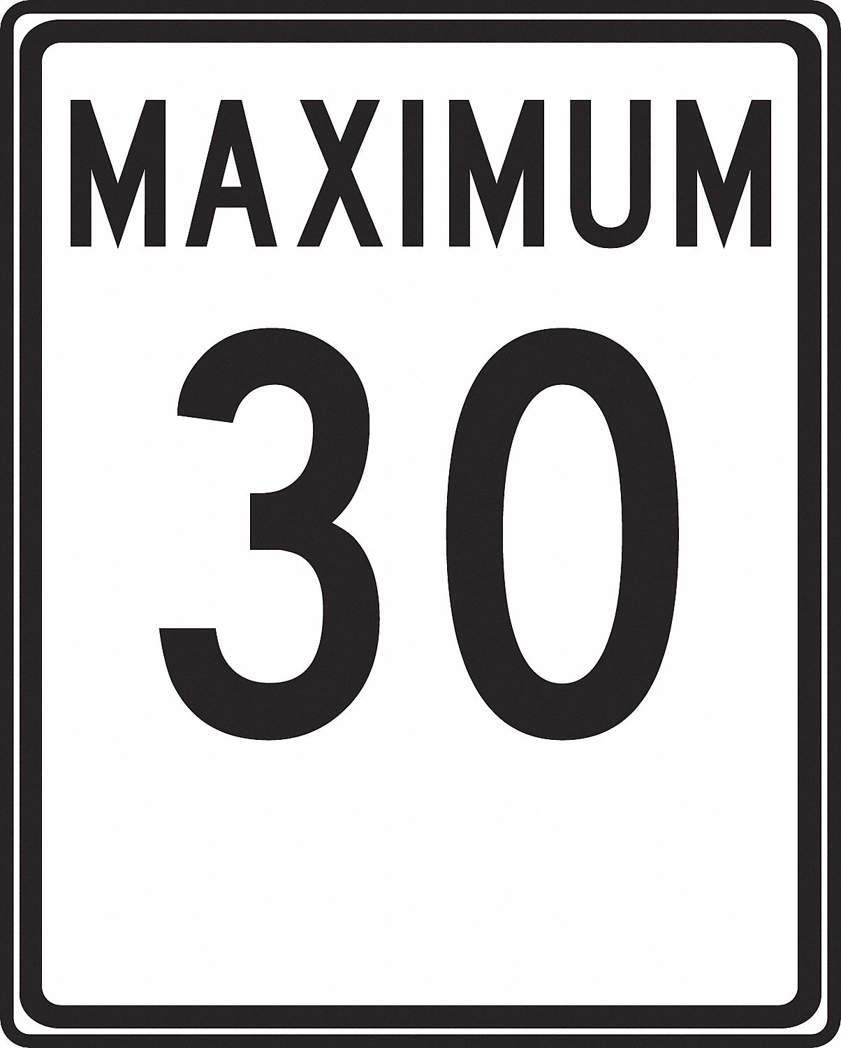 ACCUFORM SIGNS SPEED LIMIT/MAX 30 KPH SIGN, ENGINEER-GRADE