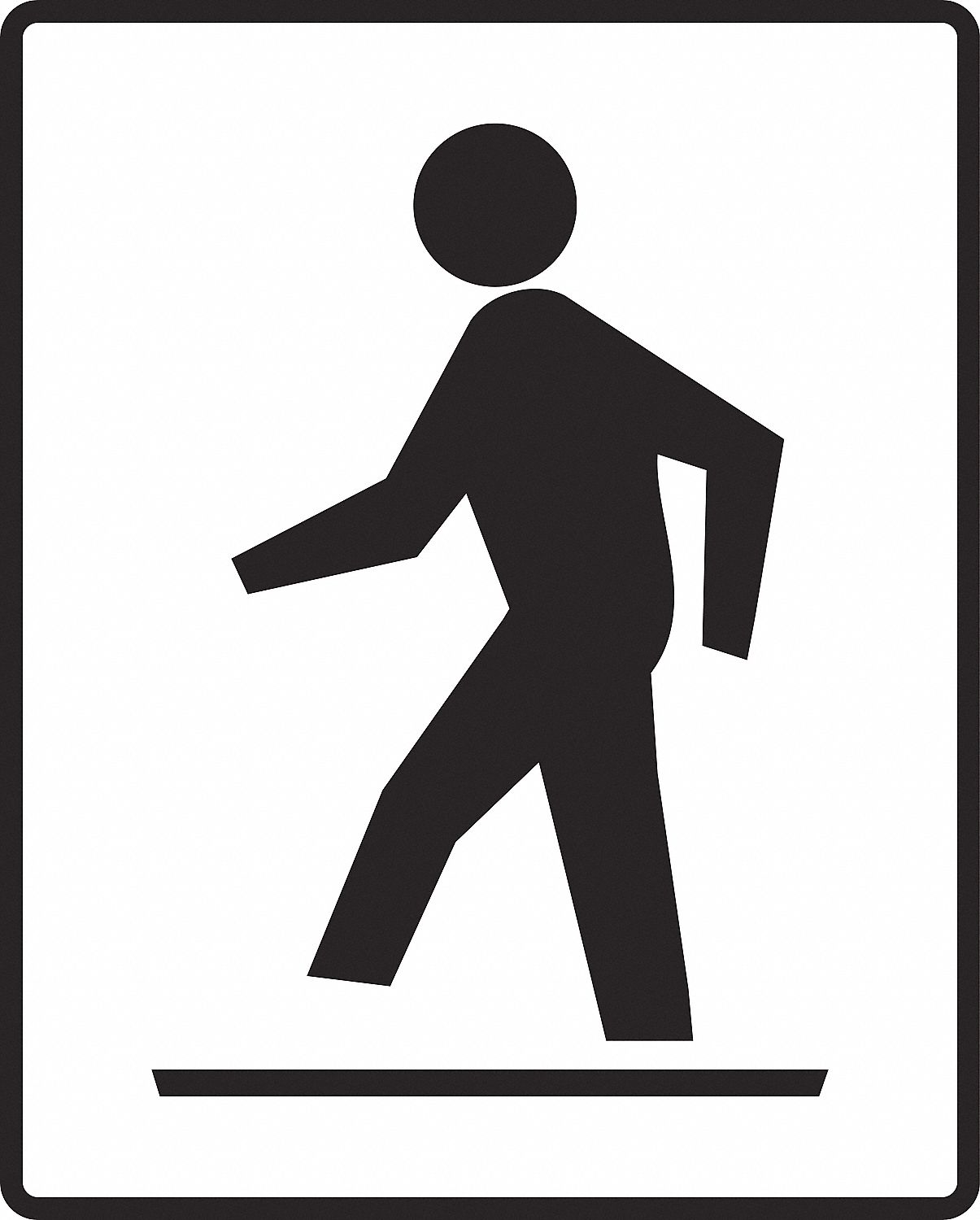 PEDESTRIAN CROSSING SIGN, ENGINEER-GRADE/REFLECTIVE, BLACK/WHITE, 24 X 30 IN, ALUMINUM