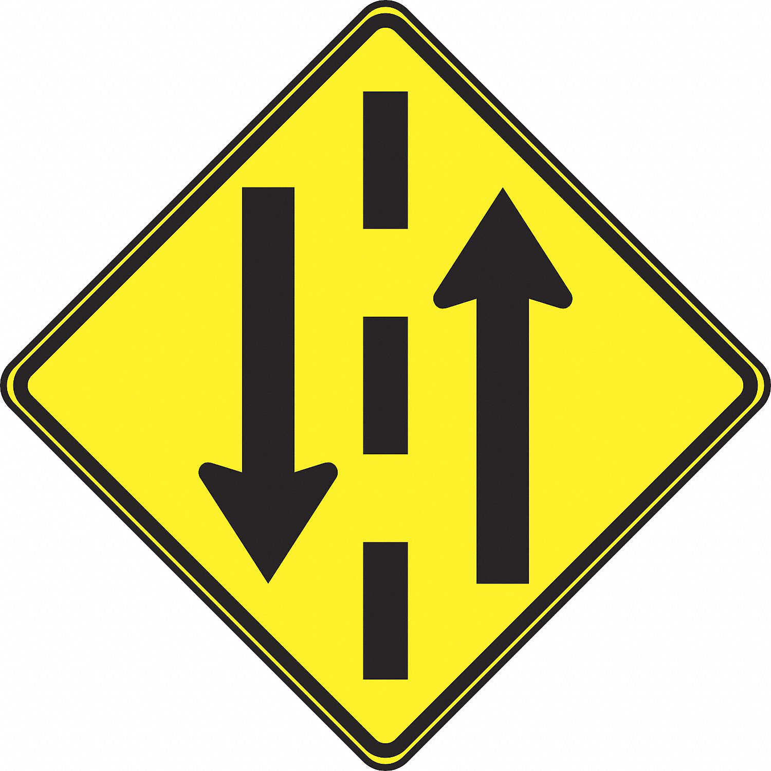 Panneau De Signalisation à Double Sens Noir Et Blanc