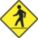 PEDESTRIAN CROSSING SIGN, ENGINEER-GRADE/REFLECTIVE, BLACK/YELLOW, 24 X 24 IN, ALUMINUM