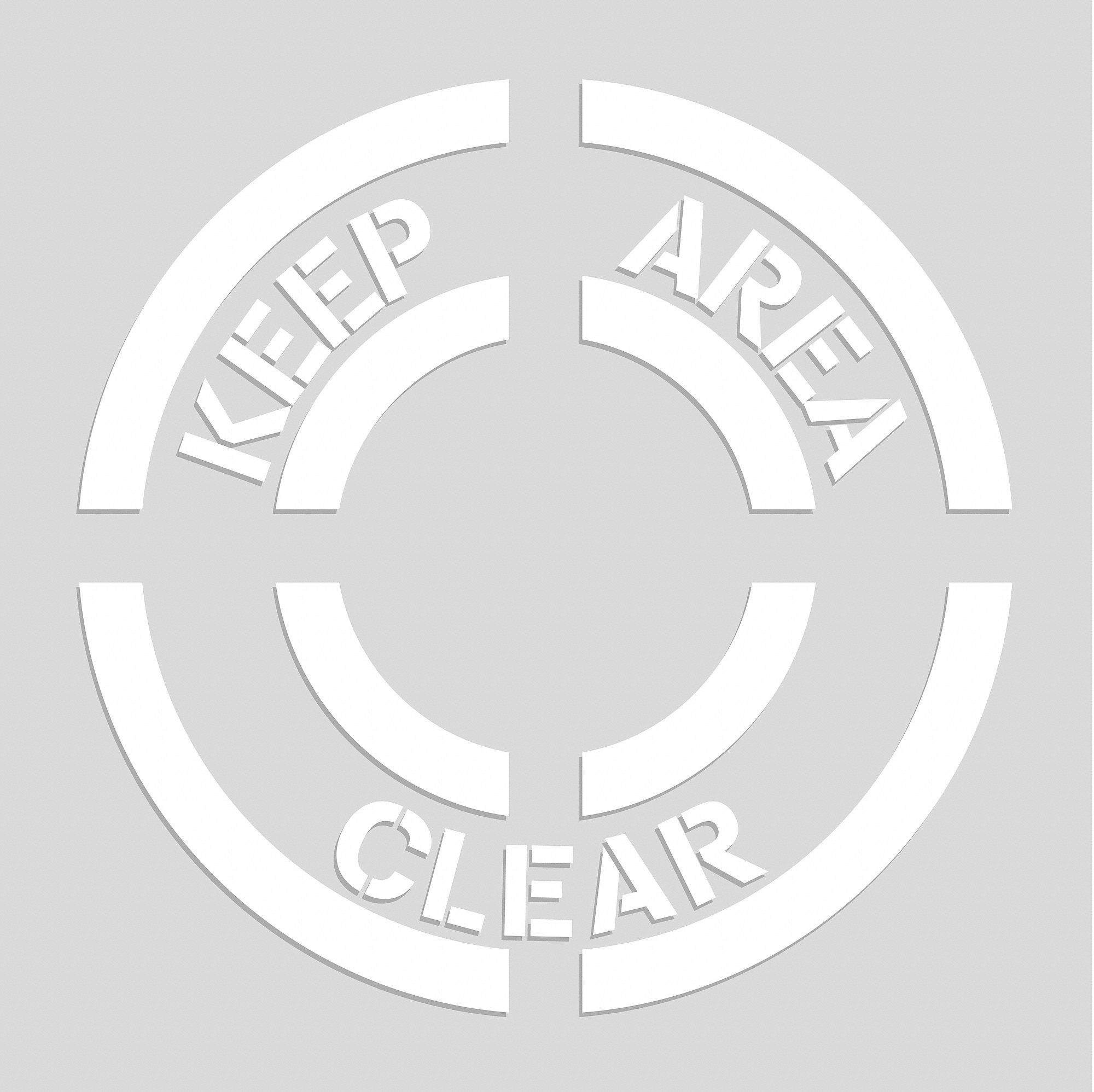 FLOOR STENCIL, KEEP AREA CLEAR, REUSABLE, 24 X 24 IN, POLYETHYLENE