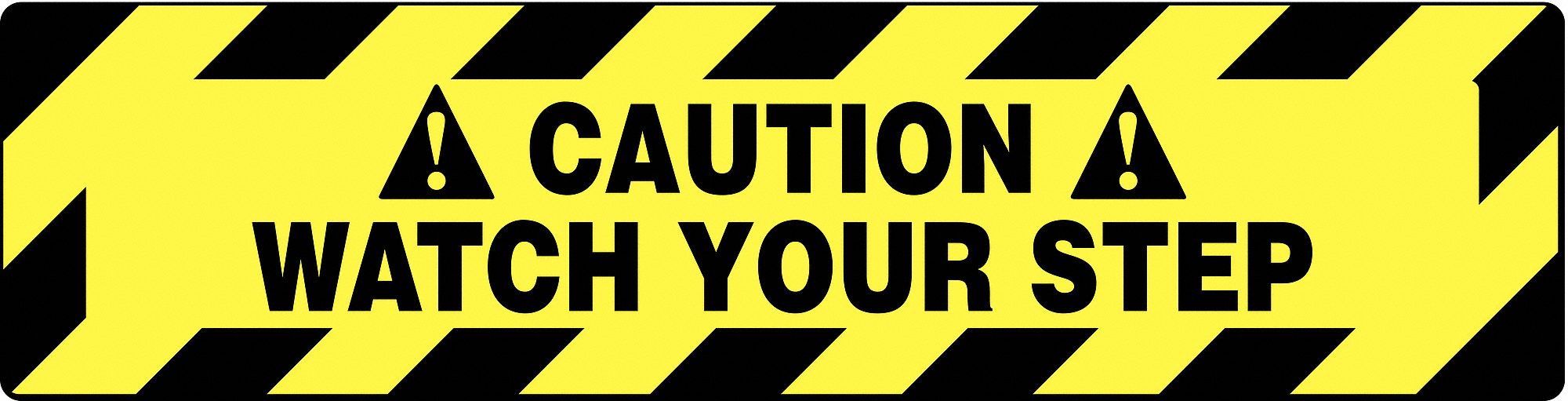 SIGN FLOOR BLACK/YELLOW 24X6IN