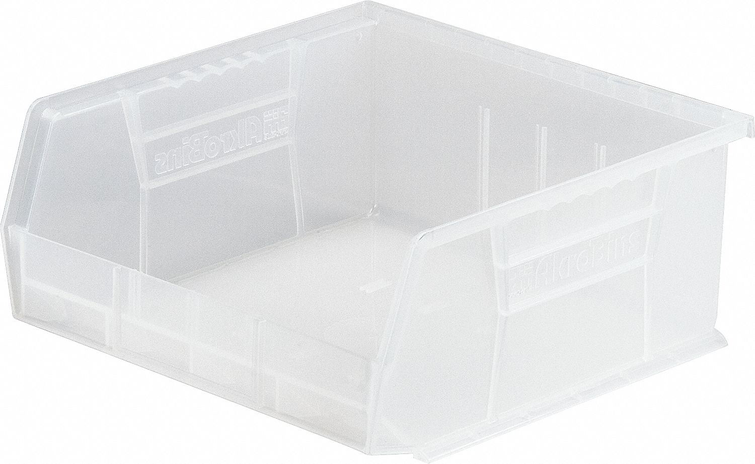 HANG AND STACK BIN, 16½ IN X 14¾ IN X 7 IN, CLEAR, LABEL HOLDERS