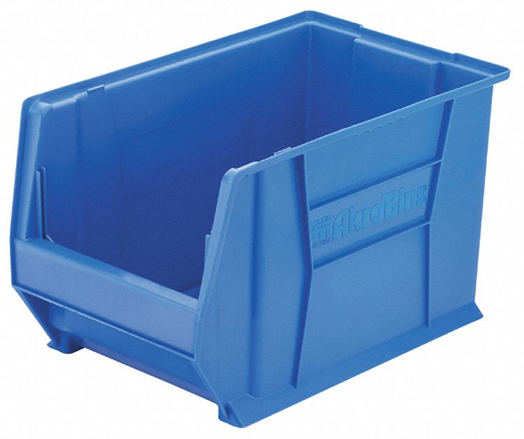 SUPER SIZE BIN, 20 IN OVERALL L, 18⅜ IN X 12 IN, BLUE, STACKABLE, 300 LB LOAD CAPACITY