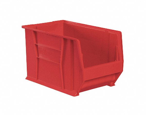 SUPER SIZE BIN, 23⅞ IN OVERALL L, 11 IN X 10 IN, RED, STACKABLE, 300 LB LOAD CAPACITY