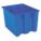 STACK AND NEST CONTAINER, 12.9 GAL, 19½ IN X 15½ IN X 13 IN, BLUE, 425 LB STACK CAPACITY