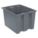 STACK AND NEST CONTAINER, 12.9 GAL, 19½ IN X 15½ IN X 13 IN, GREY, 425 LB STACK CAPACITY