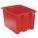 STACK AND NEST CONTAINER, 12.9 GAL, 19½ IN X 15½ IN X 13 IN, RED, 425 LB STACK CAPACITY