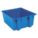 STACK AND NEST CONTAINER, 15 GAL, 23½ IN X 19½ IN X 10 IN, BLUE, 350 LB STACK CAPACITY