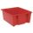 STACK AND NEST CONTAINER, 15 GAL, 23½ IN X 19½ IN X 10 IN, RED, 350 LB STACK CAPACITY