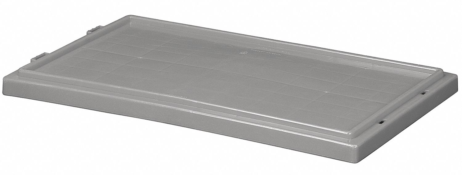 TOTE LID, 23½ IN X 19½ IN, GREY, NESTING/STACKABLE