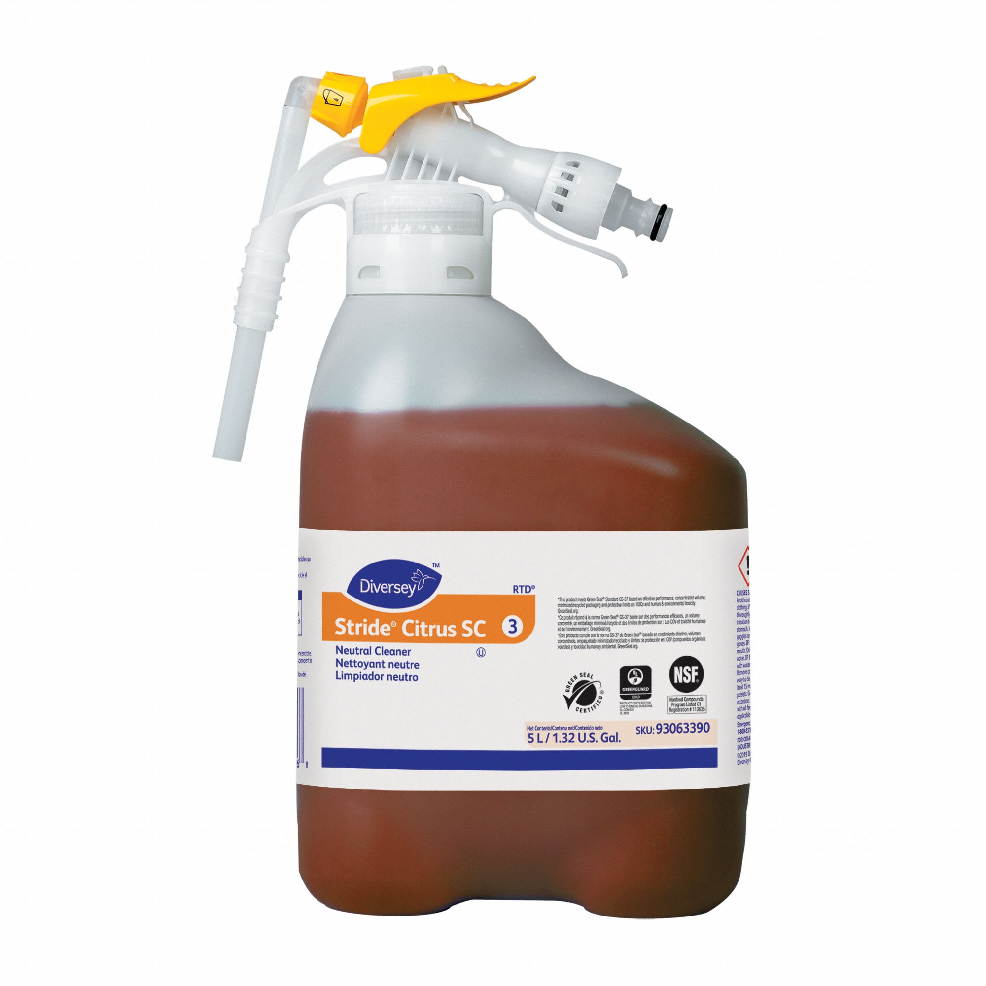 DIVERSEY, Stride, 3, Neutral Cleaner - 10C398|93063390