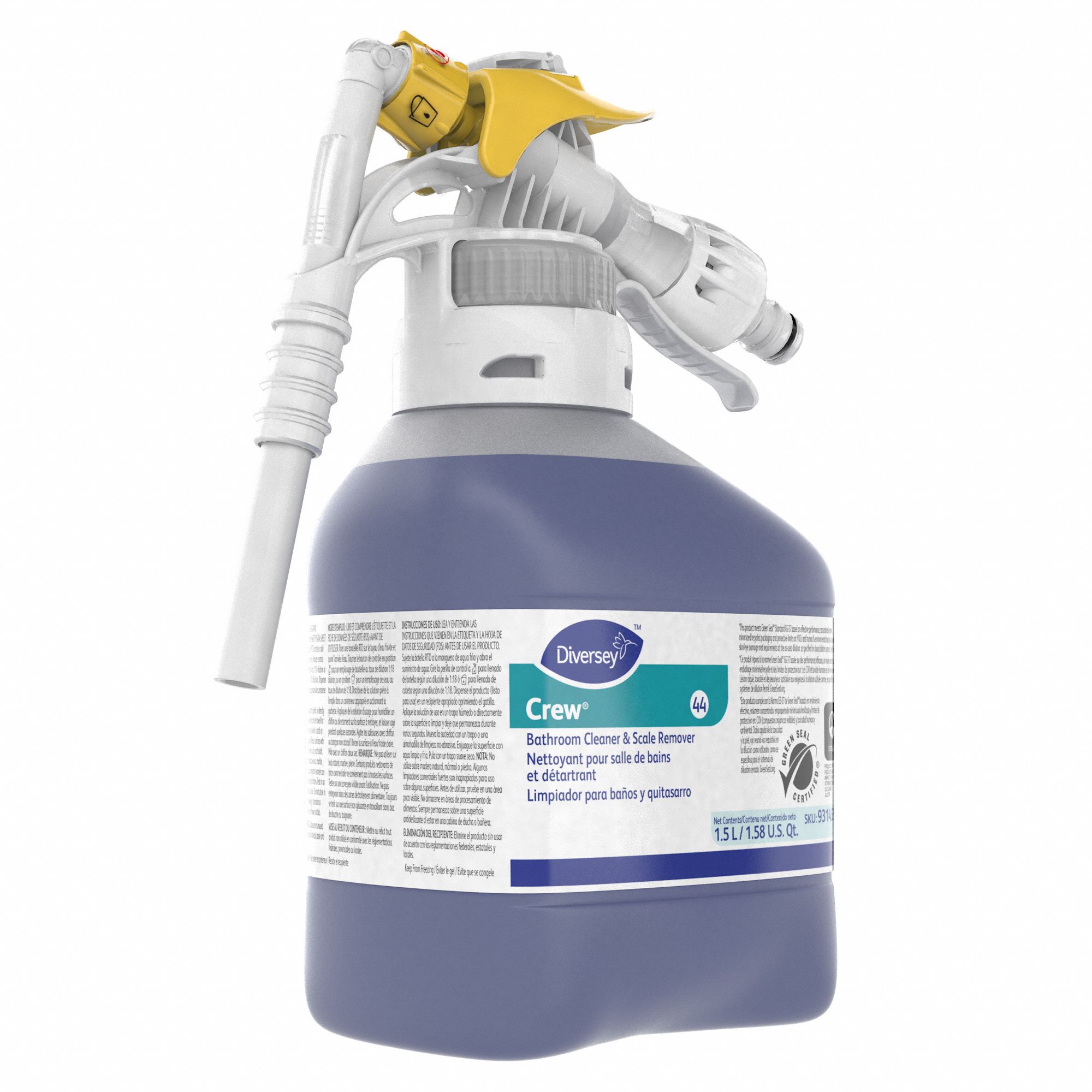 DIVERSEY Bathroom Cleaner Crew, 44, Fits RTD Dispenser Series, 1.5 L