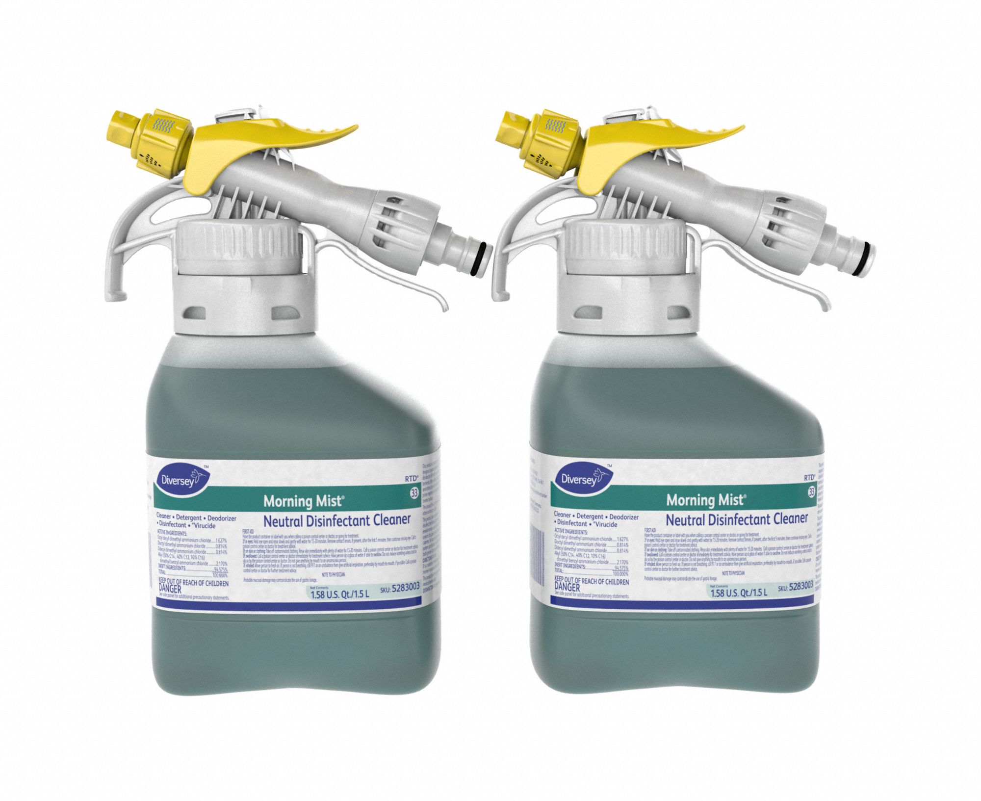 DIVERSEY, Morning Mist, 33, Neutral Disinfectant Cleaner Concentrate 10C4035283003 Grainger