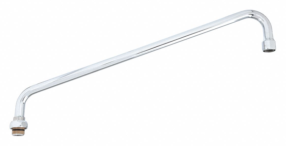 T&S BRASS Spout, Fits Brand T&S Brass, Faucet Spout Shape Angled