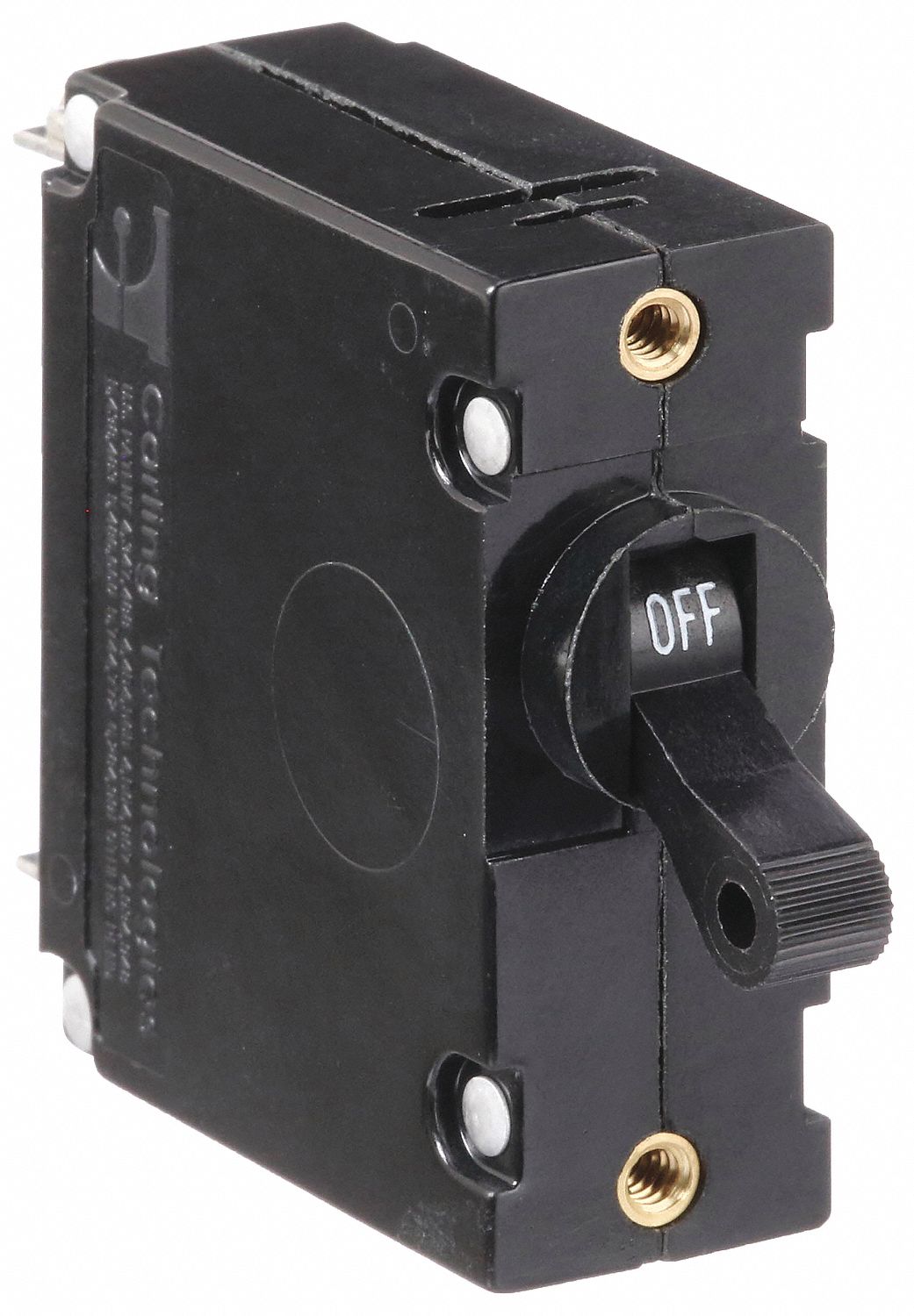 PANEL MOUNT CIRCUIT BREAKER, 15 AMPS, 250/277V AC, 80V DC, THREADED INSERT, 2.03 IN DP