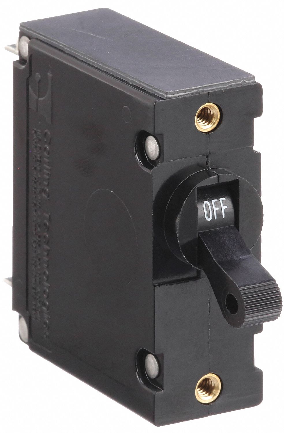 PANEL MOUNT CIRCUIT BREAKER, 30 AMPS, 250V AC, 65V DC, THREADED INSERT, 2.69 IN D, #10-32 SCREW