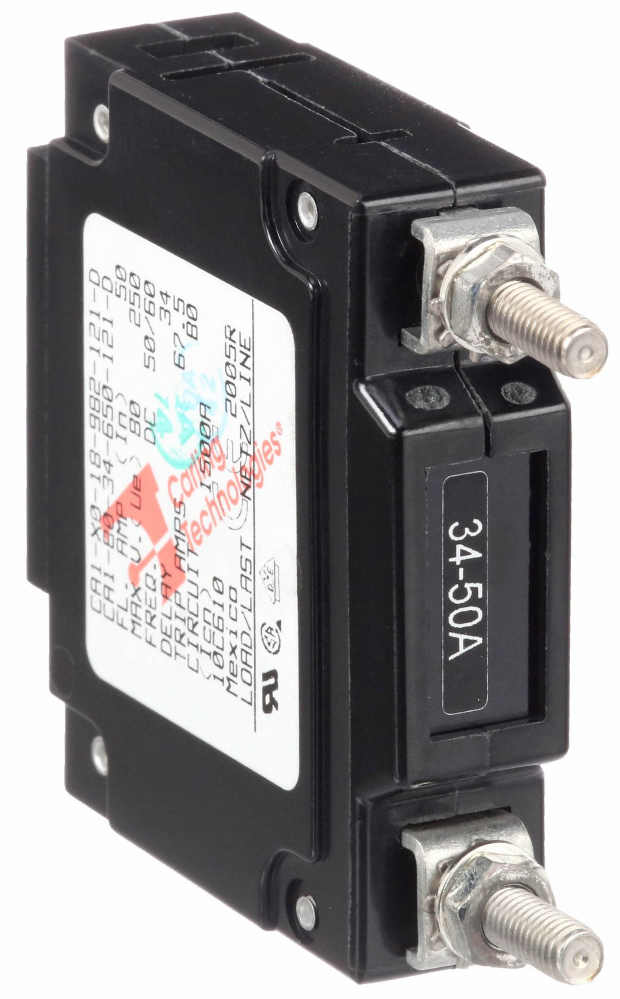 CARLING TECHNOLOGIES Panel Mount Circuit Breaker, Amps 50 A, AC Voltage