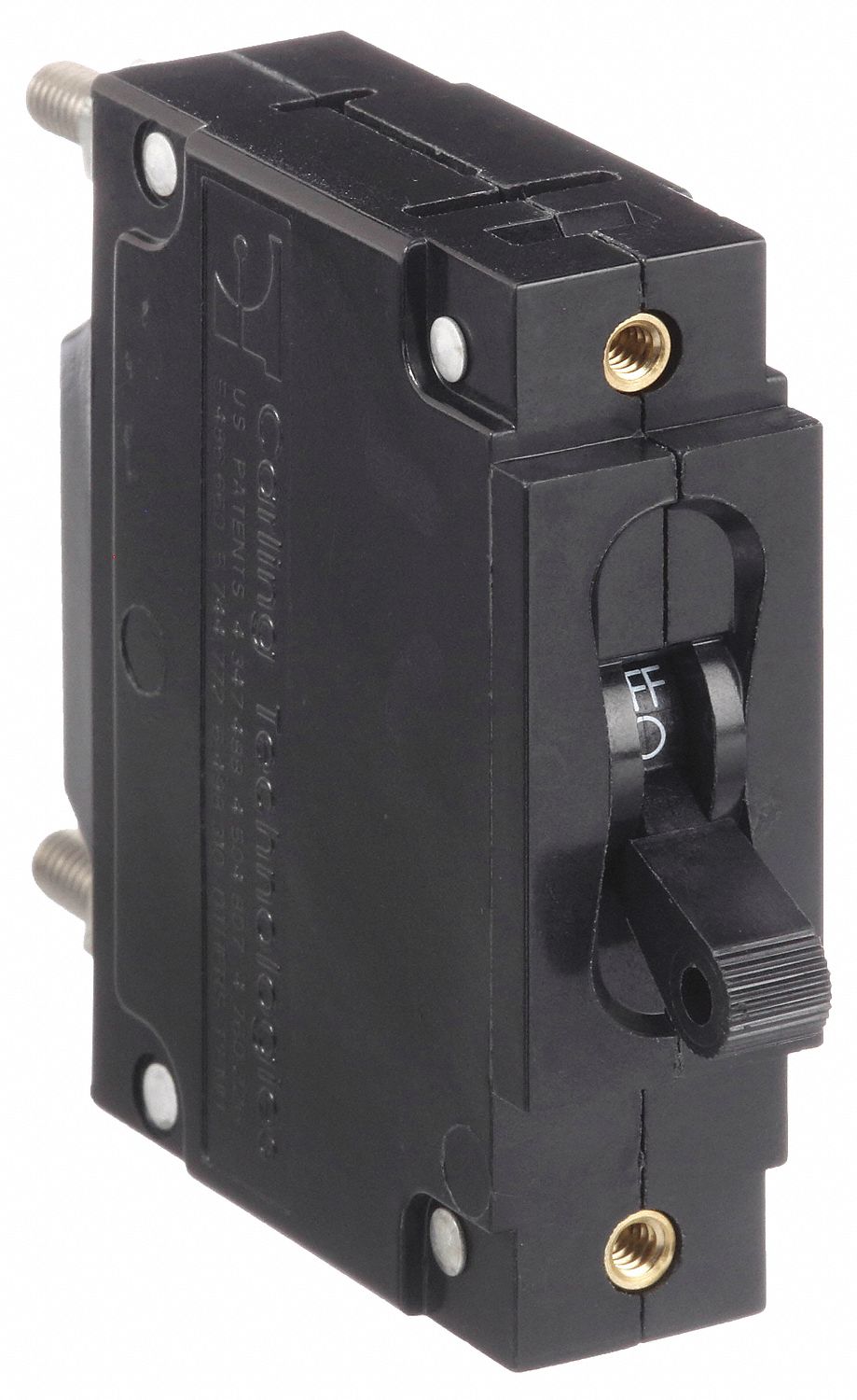 PANEL MOUNT CIRCUIT BREAKER, 50 AMPS, 250V AC, 80V DC, THREADED INSERT, 2.52 IN D, #10-32 STUD