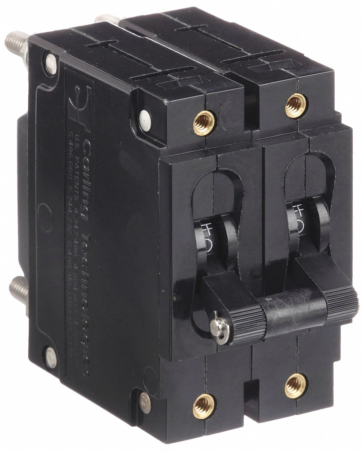 Panel Mount Circuit Breaker: 50 A Amps, 250V AC, 80V DC, Threaded Insert, 2.52 in Dp, #10-32 Stud