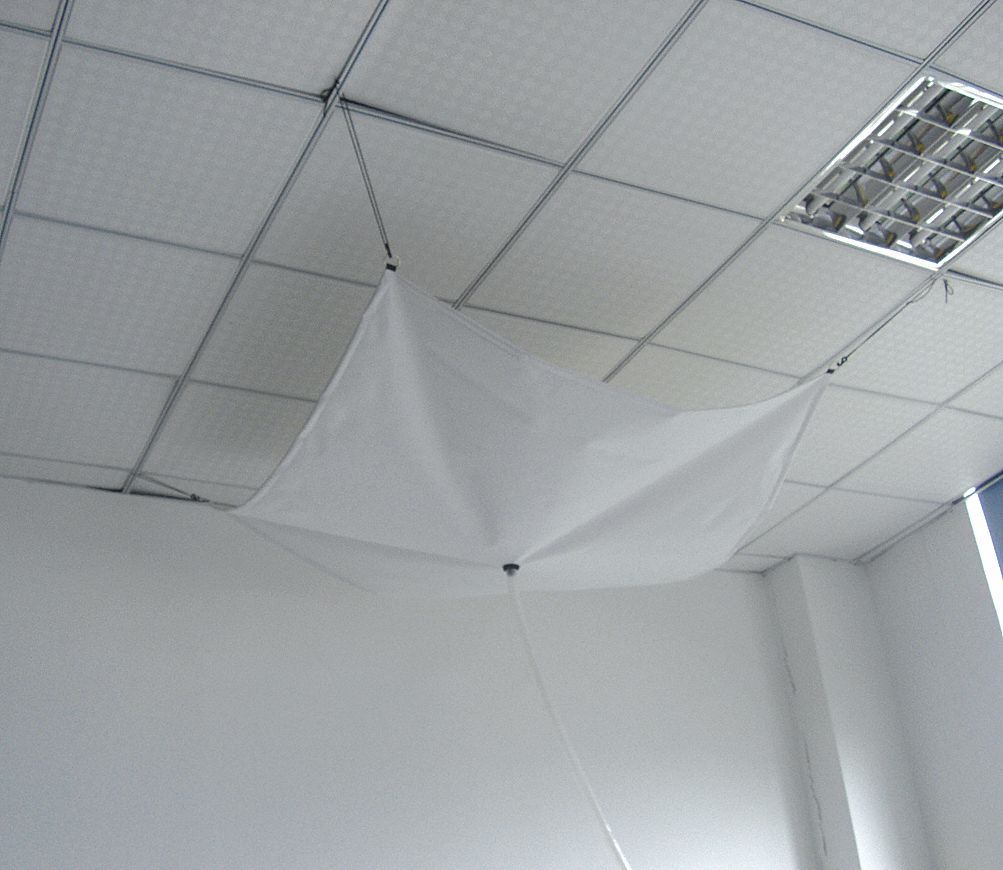 Roof Diverter 5 Ft X 5 Ft Hang By Corners White Laminated Polyester