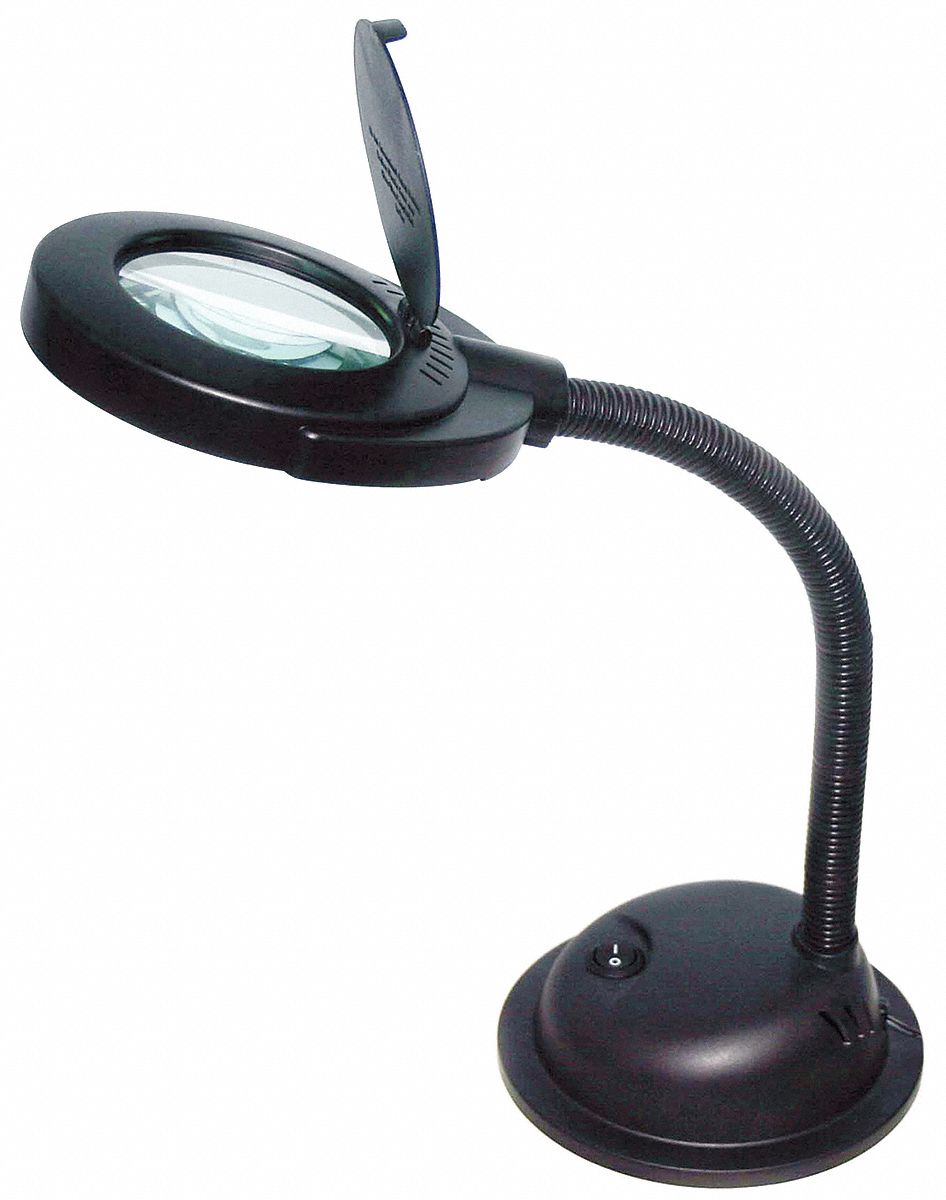 Lampara lupa LED negra con lupa de 5 aumentos , ruedas para su