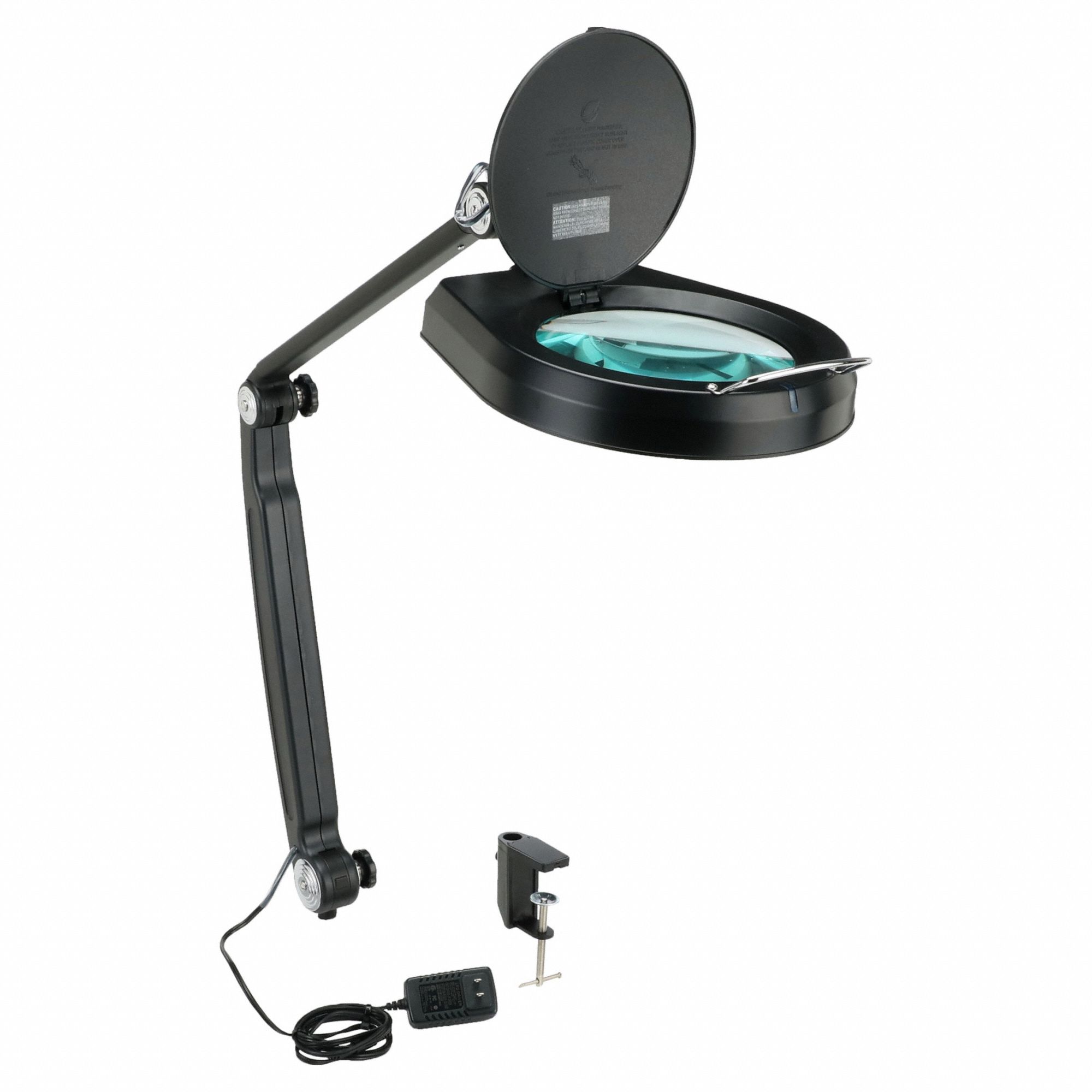 Round Magnifier Light: LED, 1.75x, 3 Diopter, 767 lm Max Brightness, 35 in Arm Reach