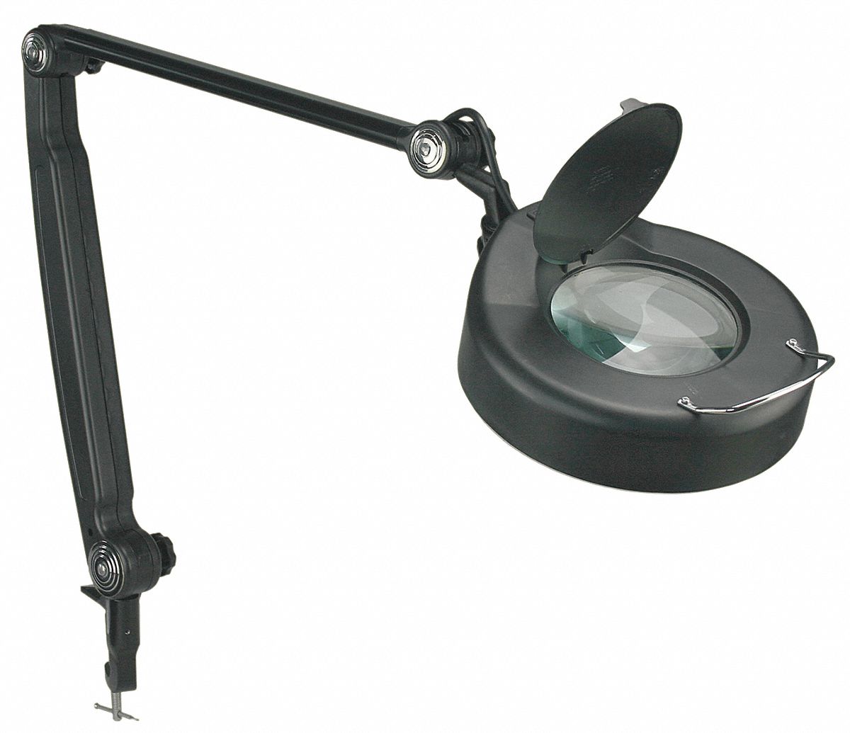 10C908 - LED Round Magnifier Lamp Black