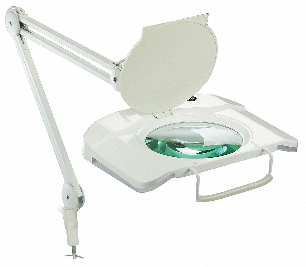 LUMAPRO Rectangular Magnifier Light, LED, 36 in Arm Length, 1.75x, 900