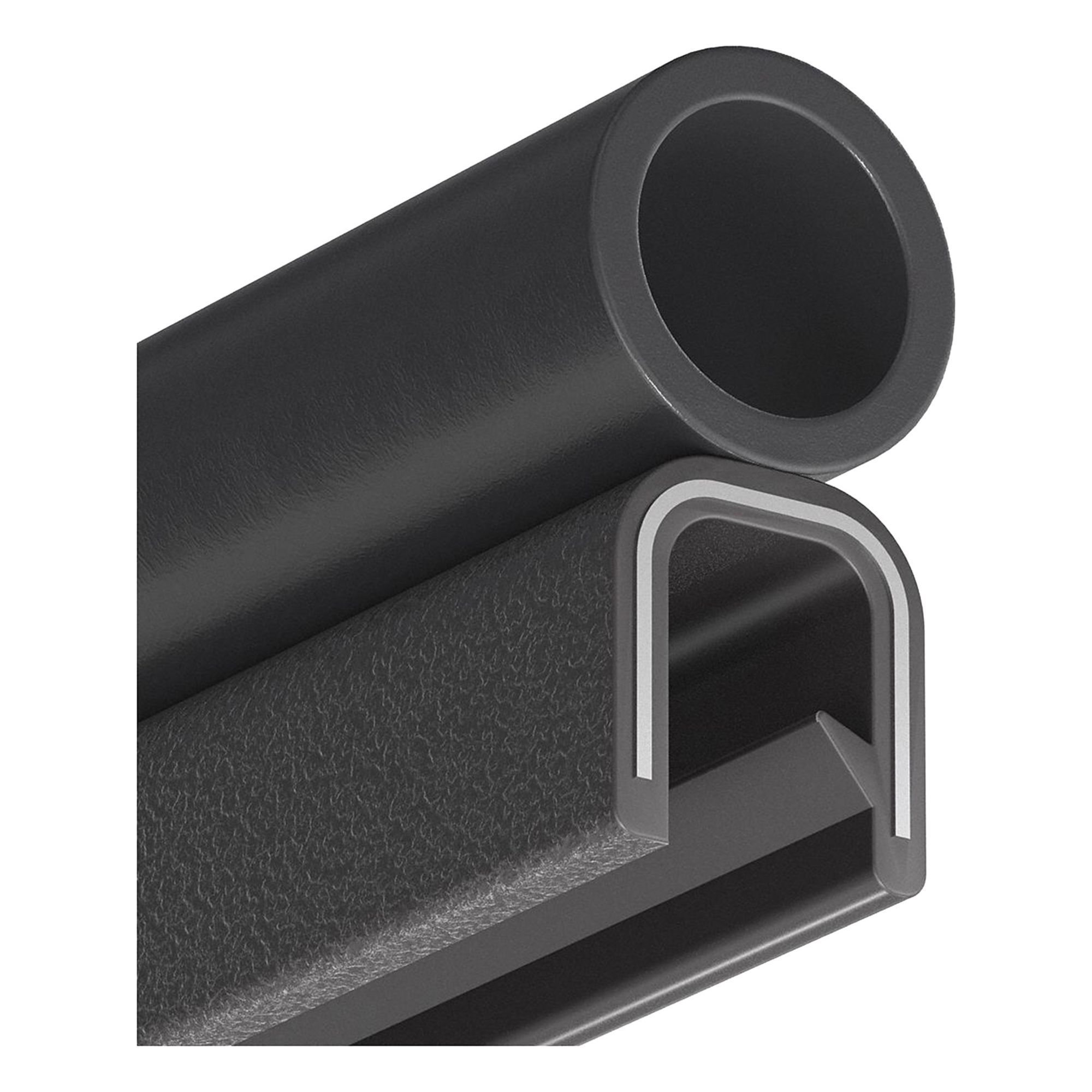 Trim Seal: Top Bulb, 25 ft Overall Lg, PVC Outer, EPDM Bulb, 9/16 in Leg Lg, Bottom