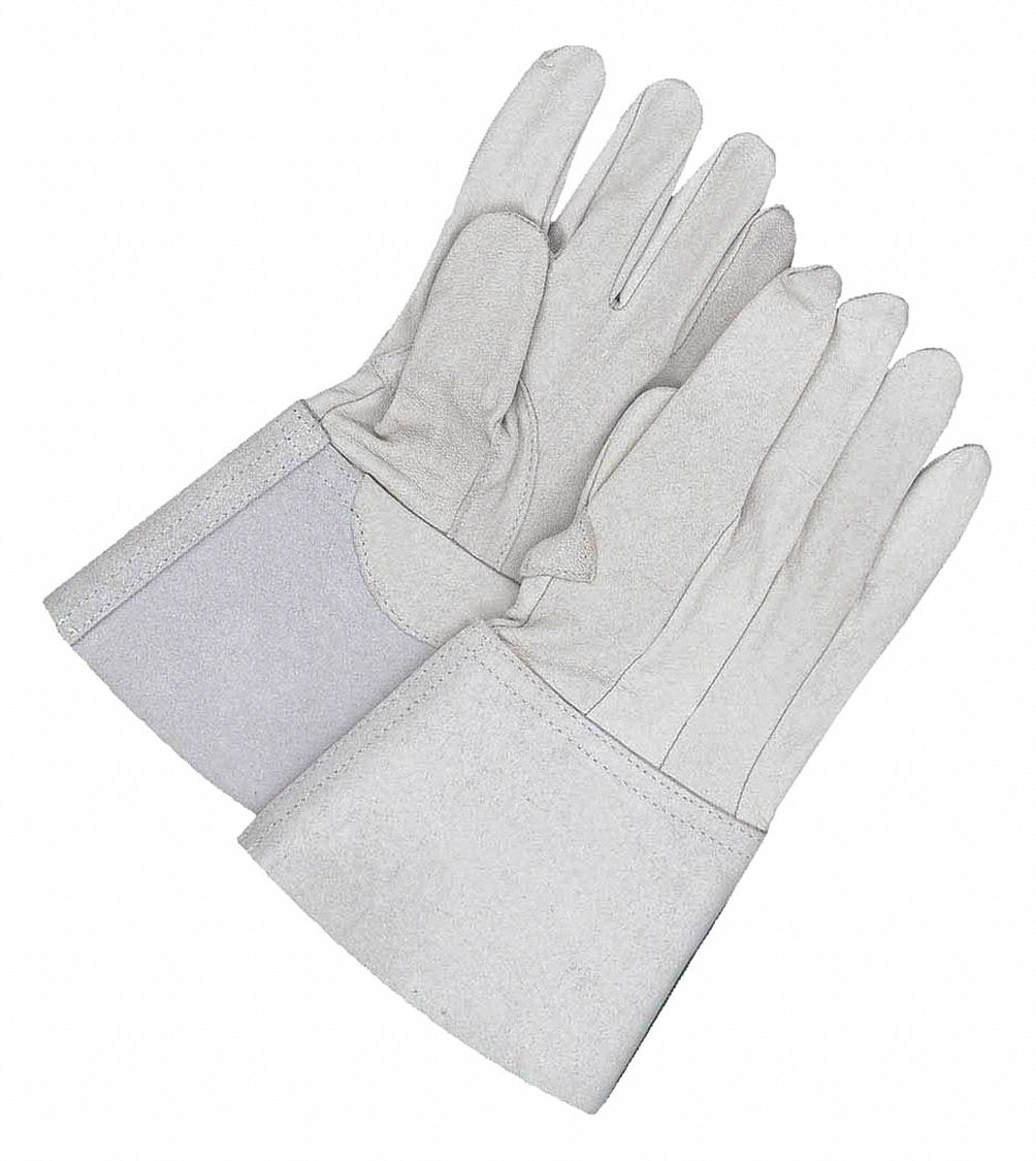 WELDING GLOVES, SIZE 10, WHITE, SHEEPSKIN/GOAT GRAIN, PAIR