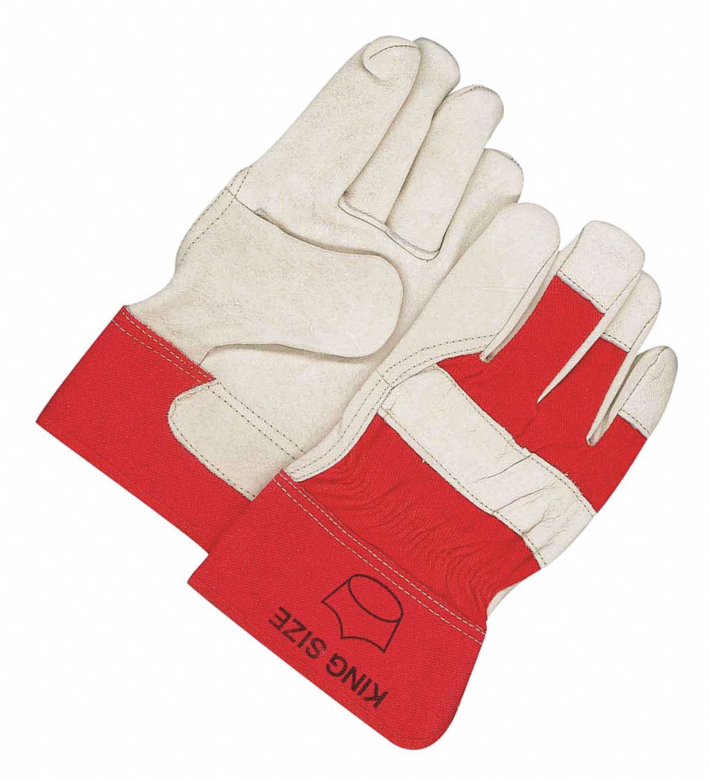 FITTERS GLOVE, RUBBER CUFF, SZ XL/KING, PREMIUM COW GRAIN, PR