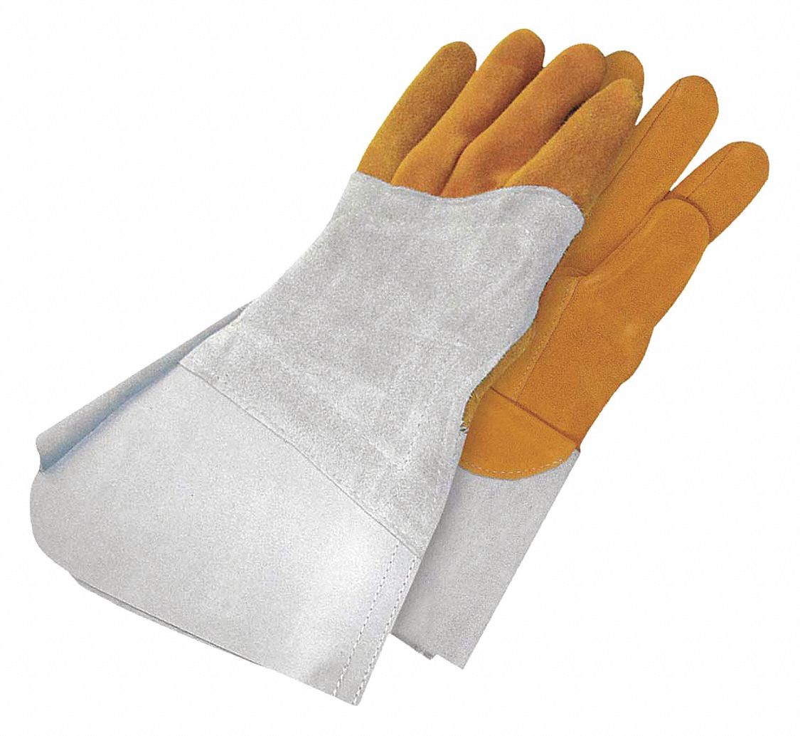 GANTS DE SOUDAGE À USG INTNS A/EMPIÈCEMENT AU DOS MAIN GAUCHE,TLE 12,CUIR D'ÉLAN,PAIRE