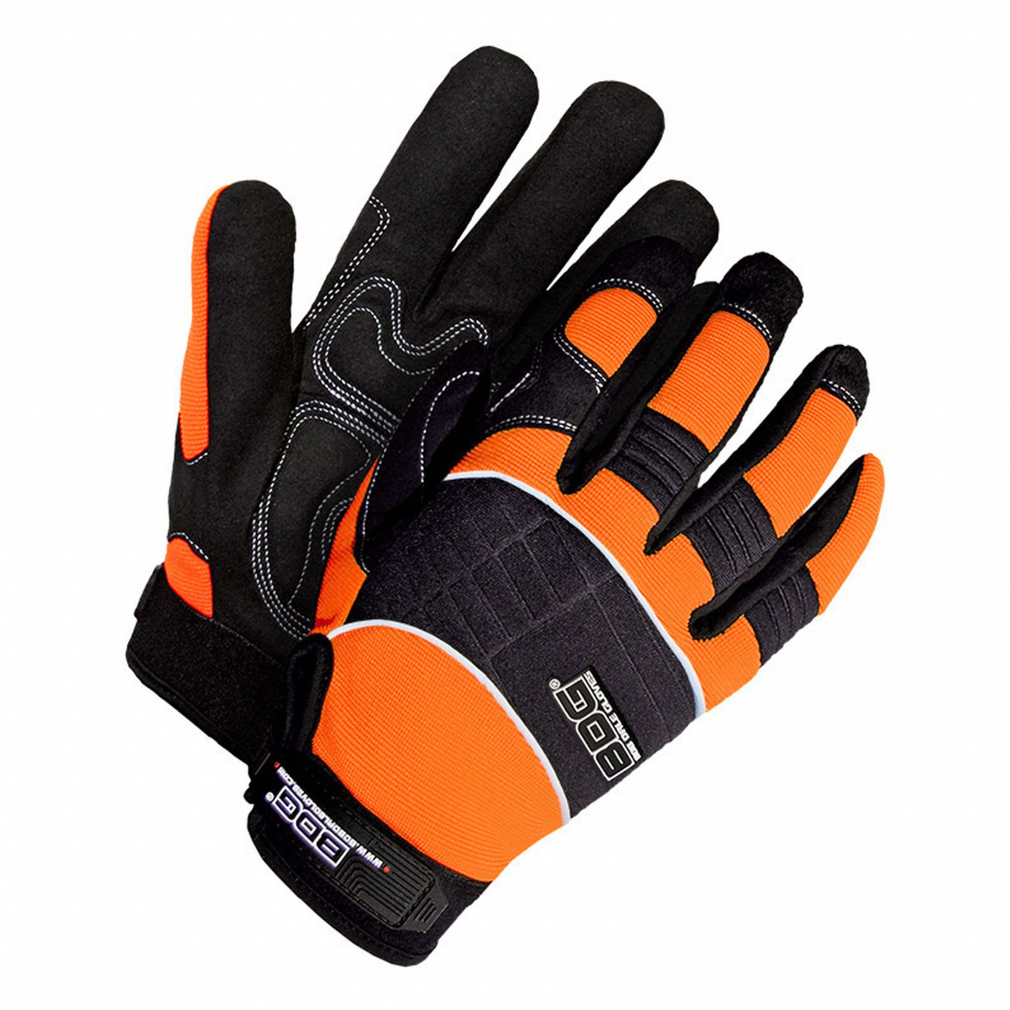 MECHANIC GLOVES, REFLECTIVE, SIZE M, ORANGE/BLACK