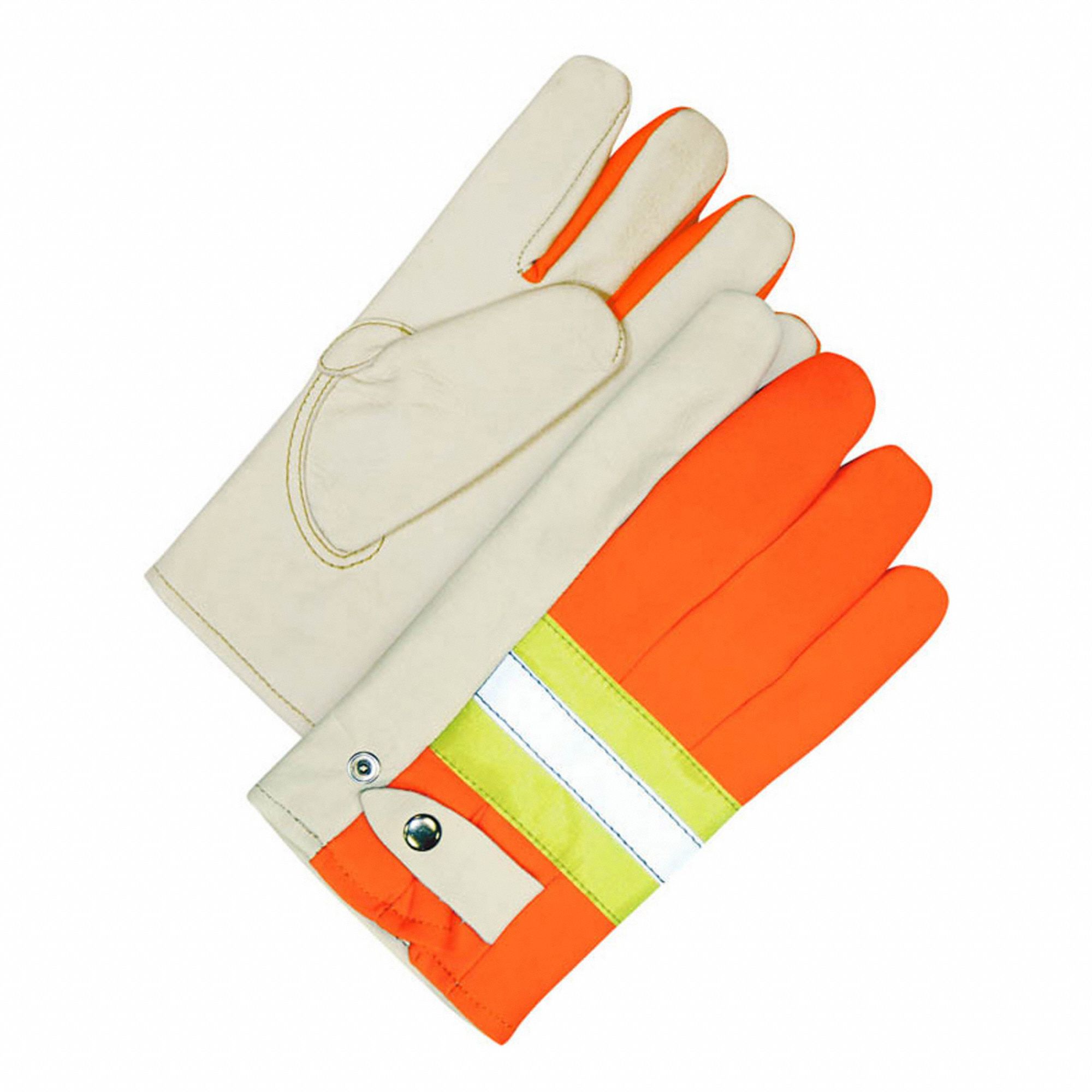 ROPER GLOVE, HI-VIS, BREATHABLE, SNAP BACK, SIZE M/8, ORANGE, PAIR